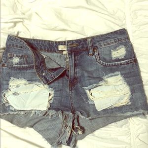 Sun and shadow jean cut offs